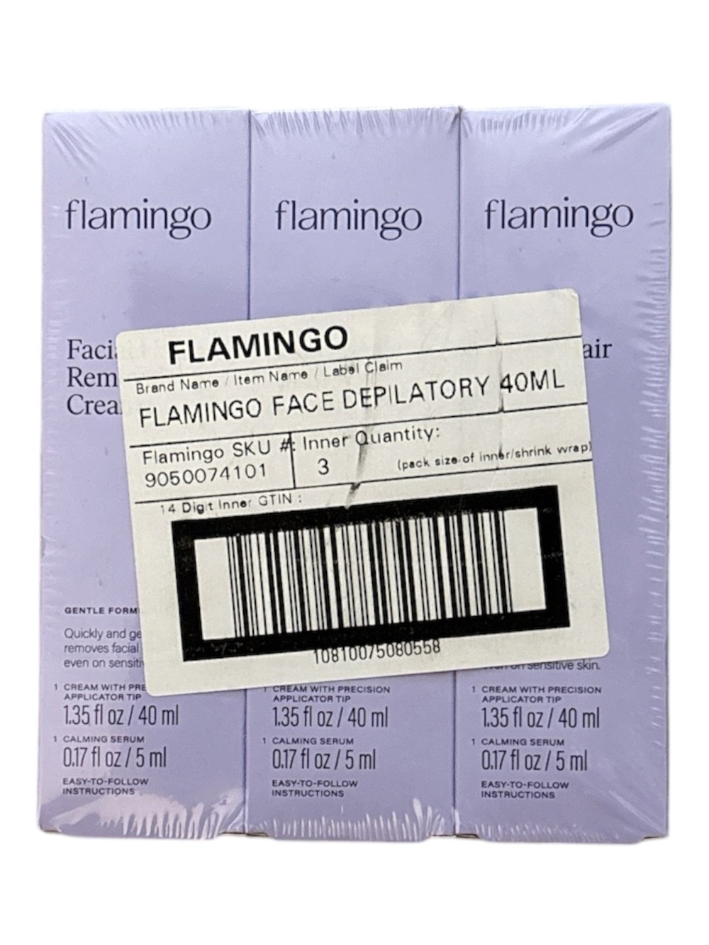 Flamingo Face Depilatory Cream 3 Pack